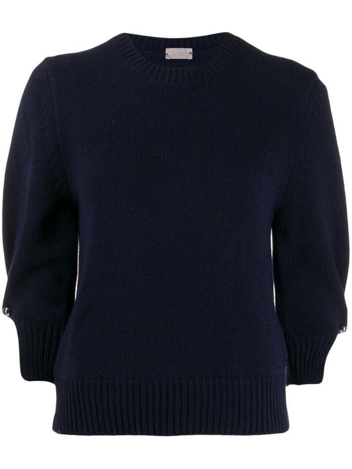 Mrz Crew-neck Knitted Top - Blue
