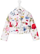 Monnalisa Floral Print Jacket, Girl's, Size: 11 Yrs, White