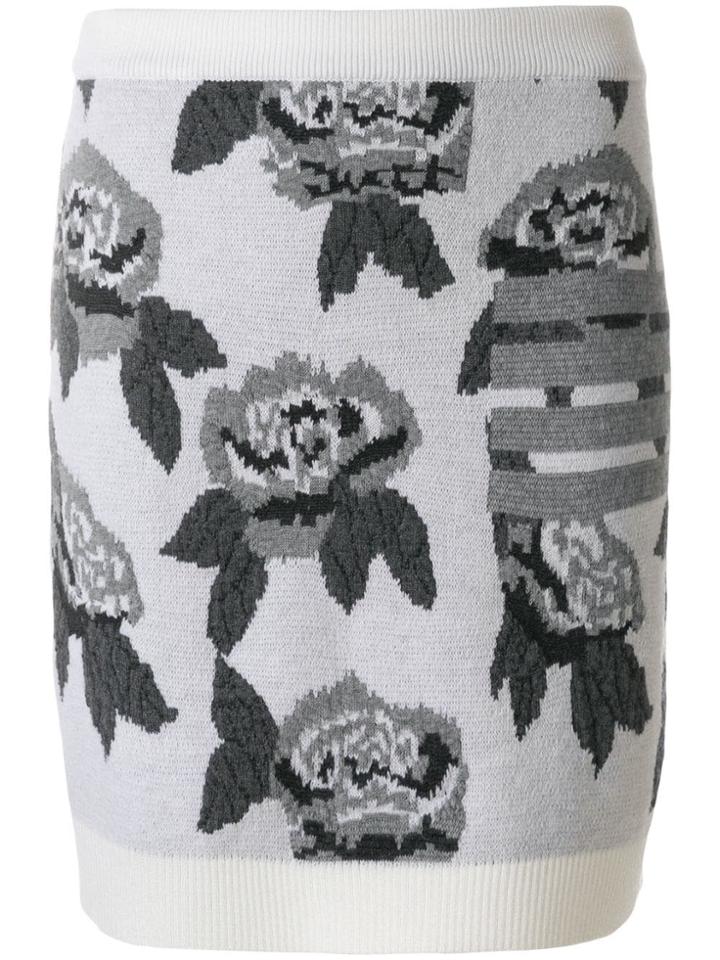 Thom Browne Boucle Rose Jacquard Mini Skirt - White