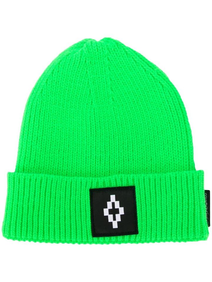 Marcelo Burlon County Of Milan Logo Patch Beanie Hat - Green