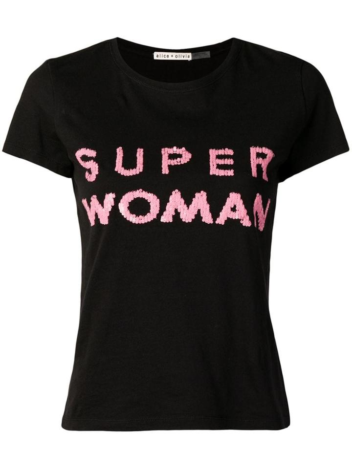 Alice+olivia Super Woman T-shirt - Black