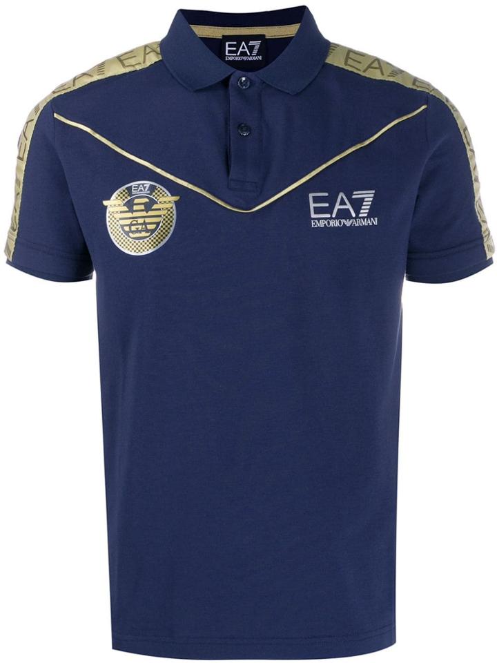 Ea7 Emporio Armani Sports Style Polo Top - Blue