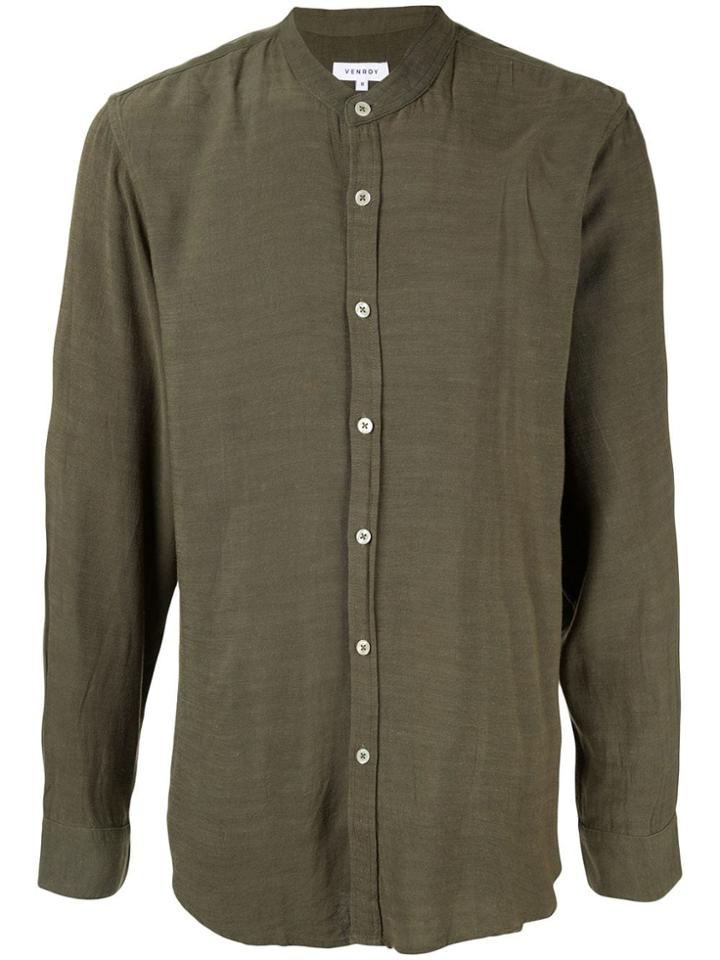 Venroy Grandad Collar Shirt - Green