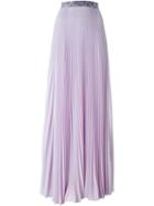 Christopher Kane Pleated Maxi Skirt, Women's, Size: 6, Pink/purple, Silk/acetate/polyester/spandex/elastane