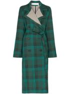 See By Chloé Double-breasted Check Trench Coat - Green