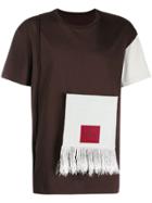 A-cold-wall* Fringed Square Detail T-shirt - Brown