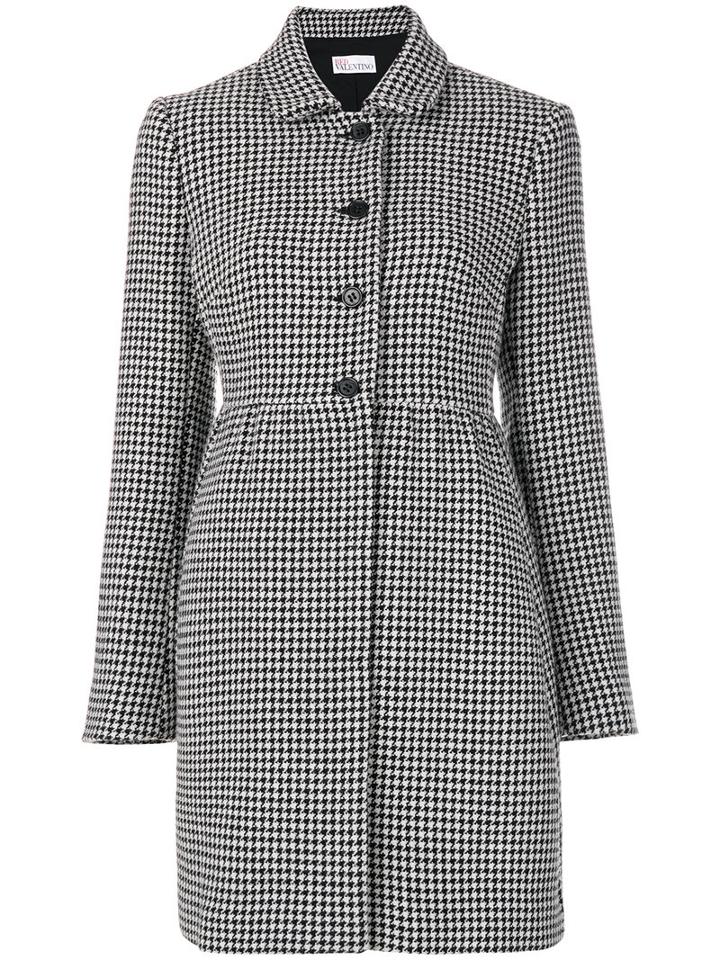 Red Valentino - Dogtooth Buttoned Coat - Women - Polyamide/polyester/acetate/other Fibers - 40, Polyamide/polyester/acetate/other Fibers