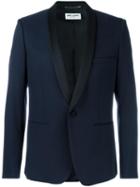 Saint Laurent 'iconic Le Smoking' Jacket, Men's, Size: 48, Blue, Virgin Wool/cotton/silk/polyester