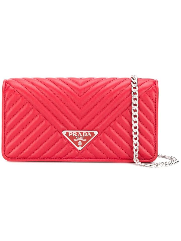 Prada Quilted Mini Crossbody Bag - Red