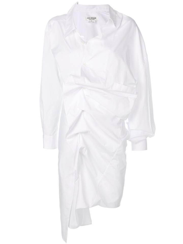 Junya Watanabe Comme Des Garçons Boxy Ruchéd Shirt Dress - White