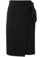 Dvf Diane Von Furstenberg Side Knot Wrap Skirt - Black