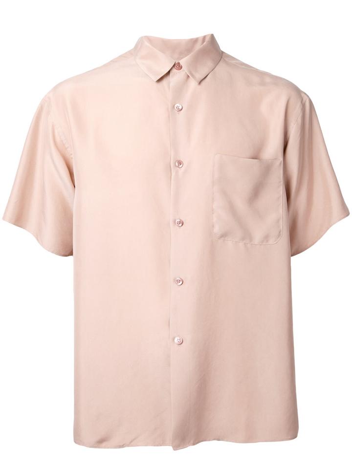 H Beauty & Youth Short Sleeved Shirt, Men's, Size: Medium, Pink/purple, Silk