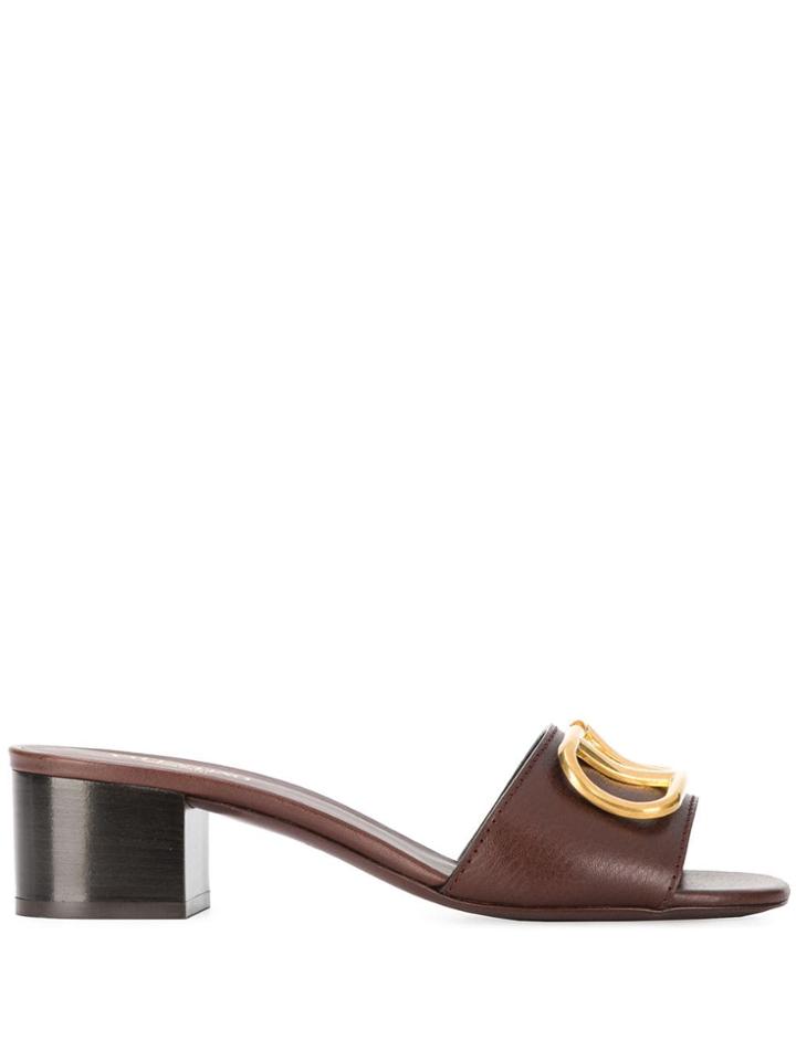 Valentino Valentino Garavani Vring Logo Sandals - Brown