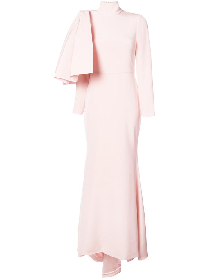 Christian Siriano Bow Detail Gown Dress - Pink & Purple