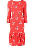 Preen By Thornton Bregazzi Floral Print Dress, Women's, Size: Large, Pink/purple, Viscose/spandex/elastane