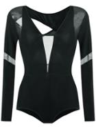 Long Sleeves Bodysuit - Women - Polyamide/spandex/elastane - P, Black, Polyamide/spandex/elastane, Giuliana Romanno