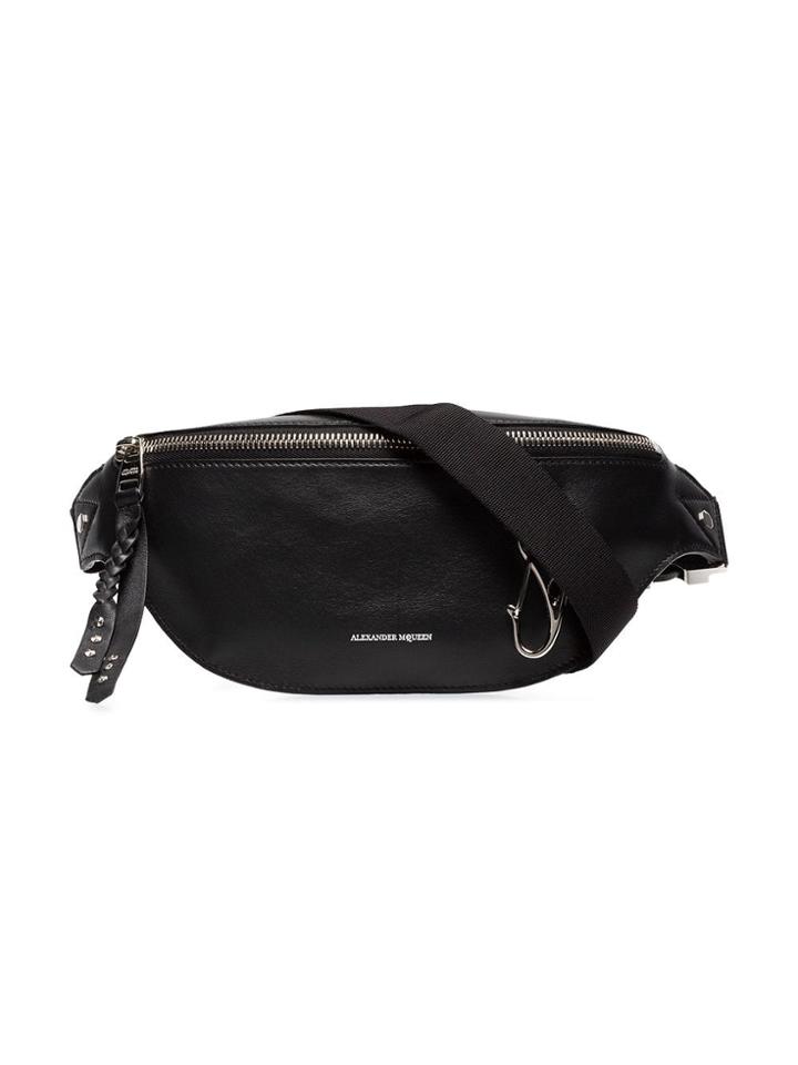 Alexander Mcqueen Logo Leather Belt Bag - Black