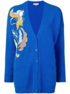 Emilio Pucci Floral Embroidered Cashmere Cardigan - Blue