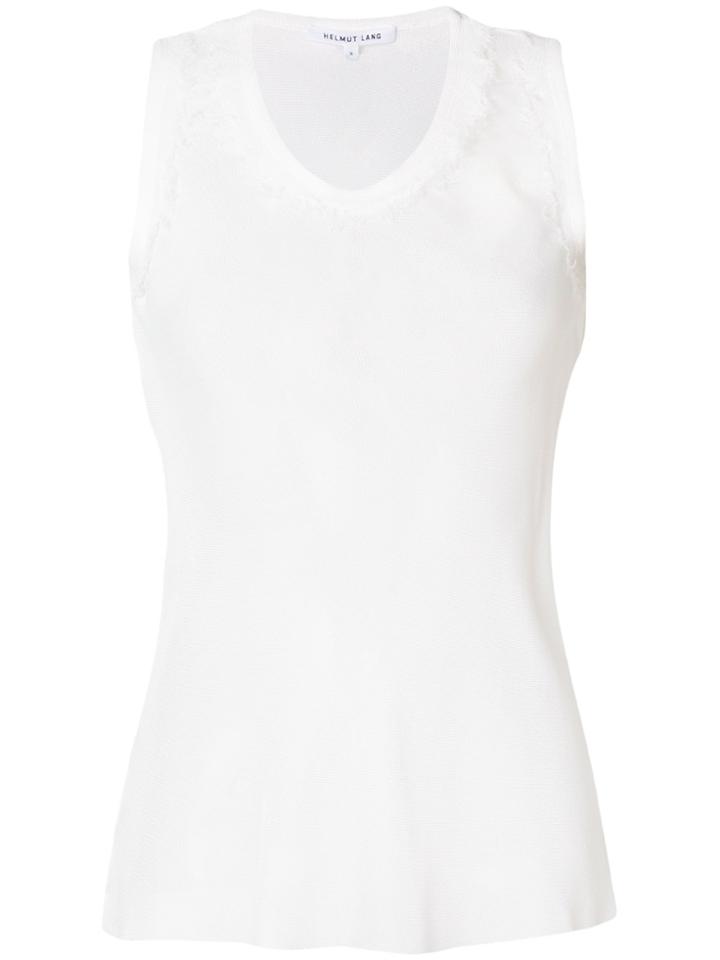Helmut Lang Sheer Distressed Tank Top - White