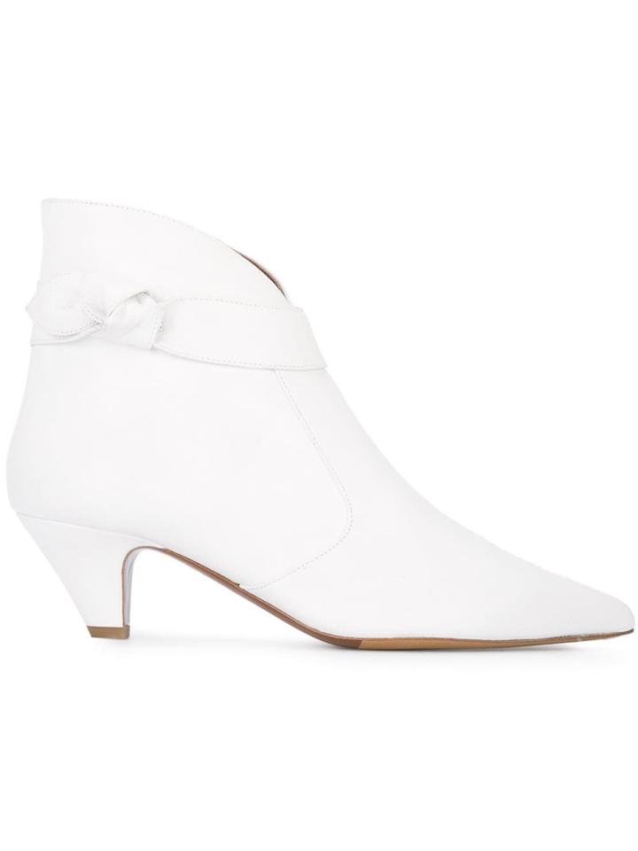 Tabitha Simmons Tie Detail Ankle Boots - White