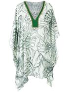 Brigitte V Neck Printed Kaftan - White