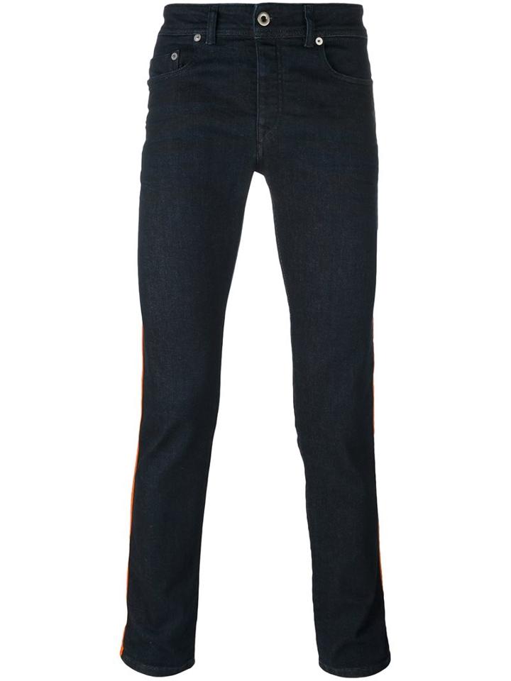 Diesel Black Gold Lateral Striped Skinny Jeans, Men's, Size: 31, Blue, Cotton/polyester/spandex/elastane
