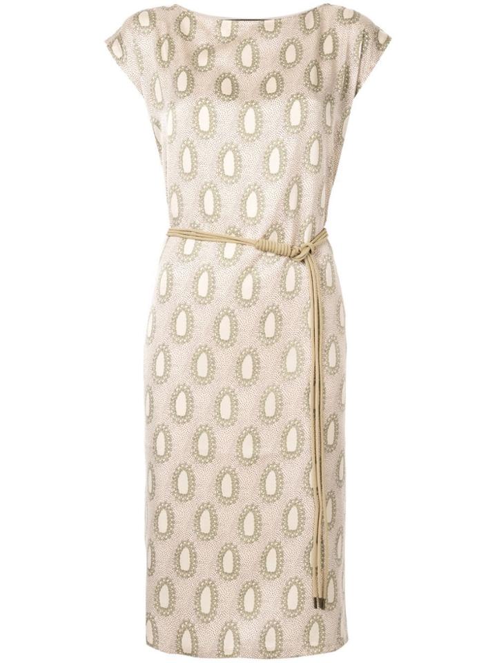 Muller Of Yoshiokubo Printed Shift Dress - Do Not Use - Beige
