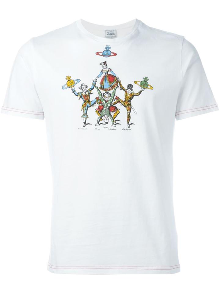 Vivienne Westwood Man Harlequin Print T-shirt, Men's, Size: Small, White, Cotton