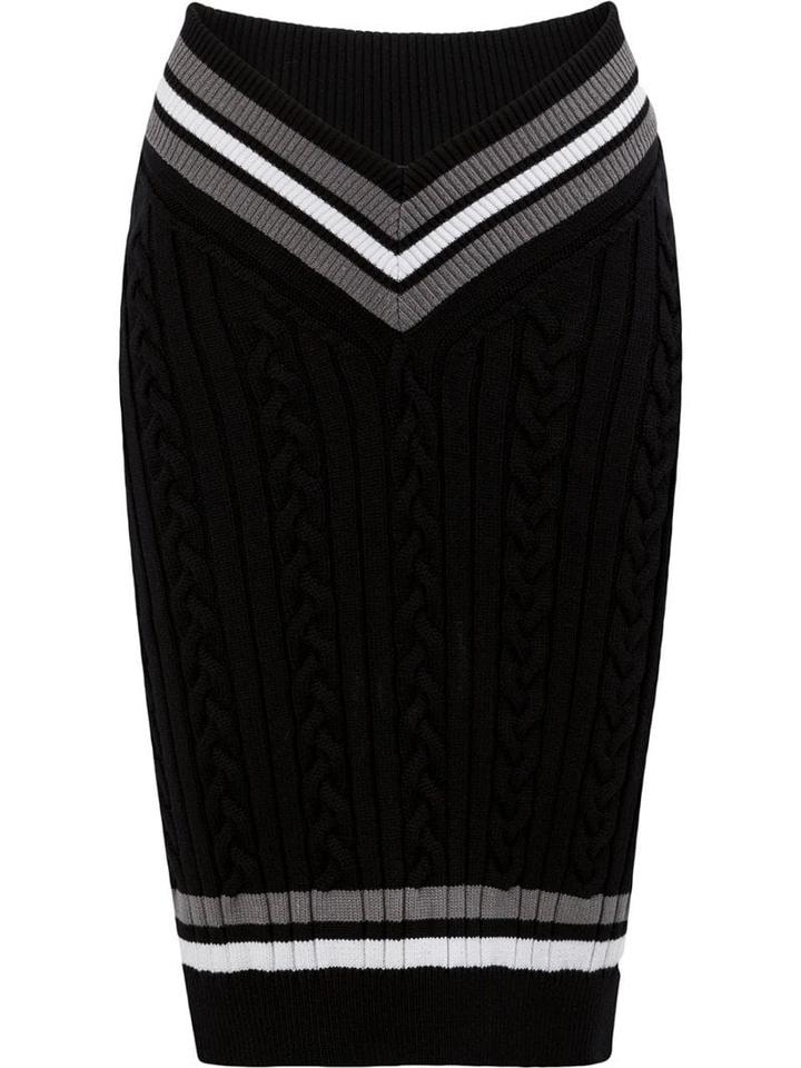 Y/project Cable Knit Pencil Skirt - Black