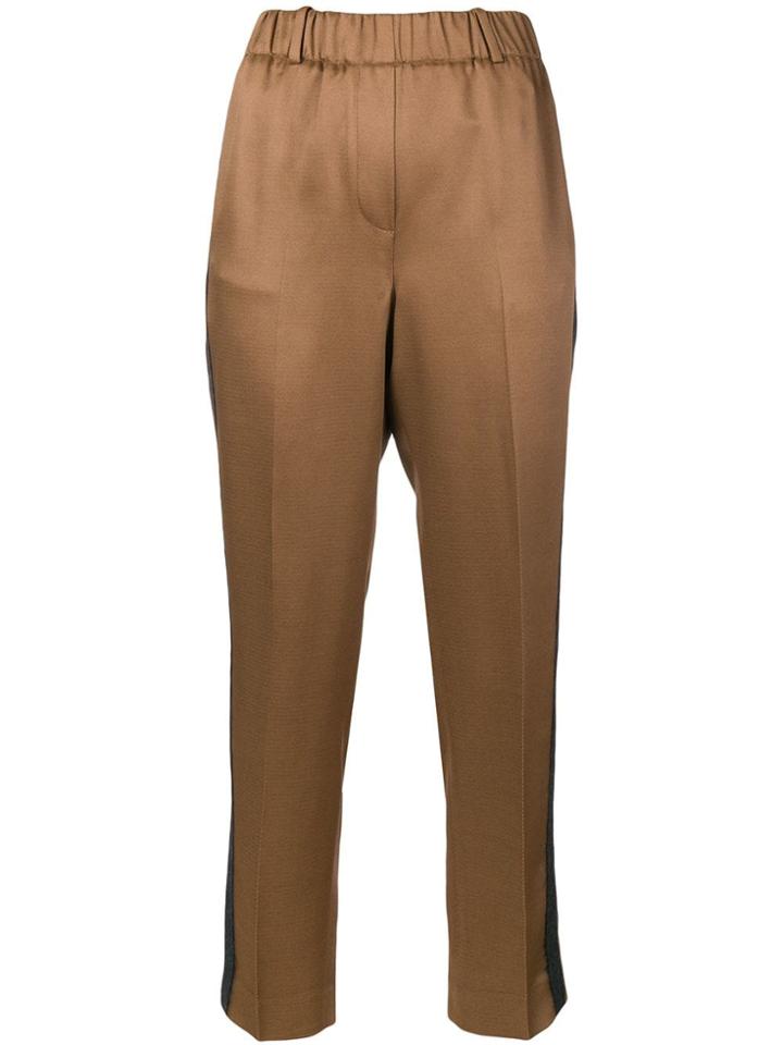 Incotex Side Stripe Tapered Trousers - Brown