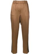 Incotex Side Stripe Tapered Trousers - Brown