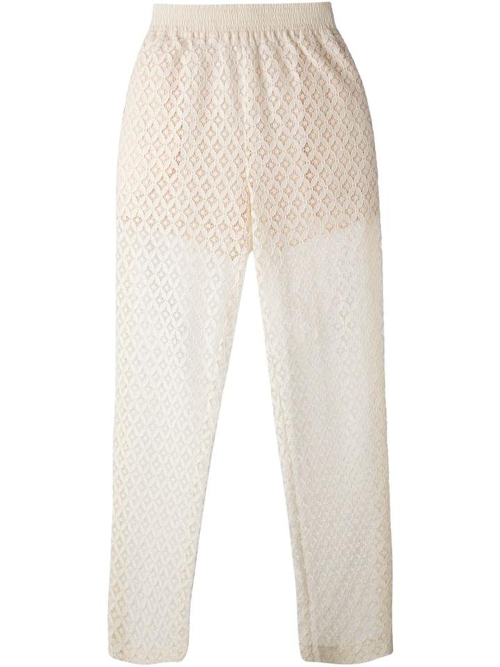 See By Chloé Macrame Lace Trousers, Women's, Size: 44, Nude/neutrals, Cotton/polyamide/viscose