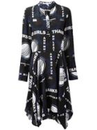 Stella Mccartney Asymmetric Printed Dress, Women's, Size: 38, Black, Silk