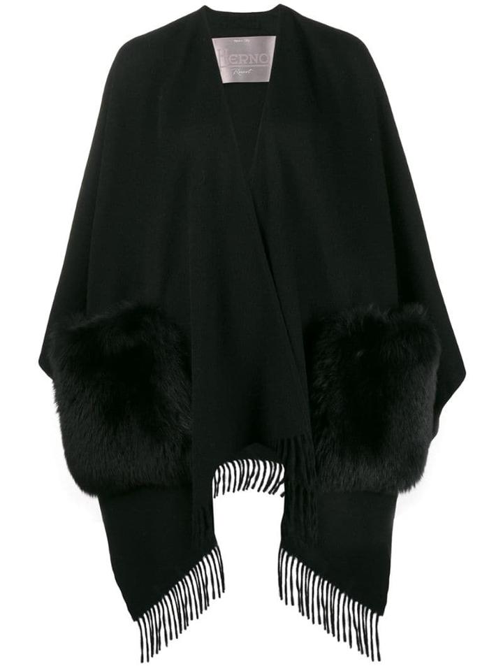Herno Open Pocket Cape - Black