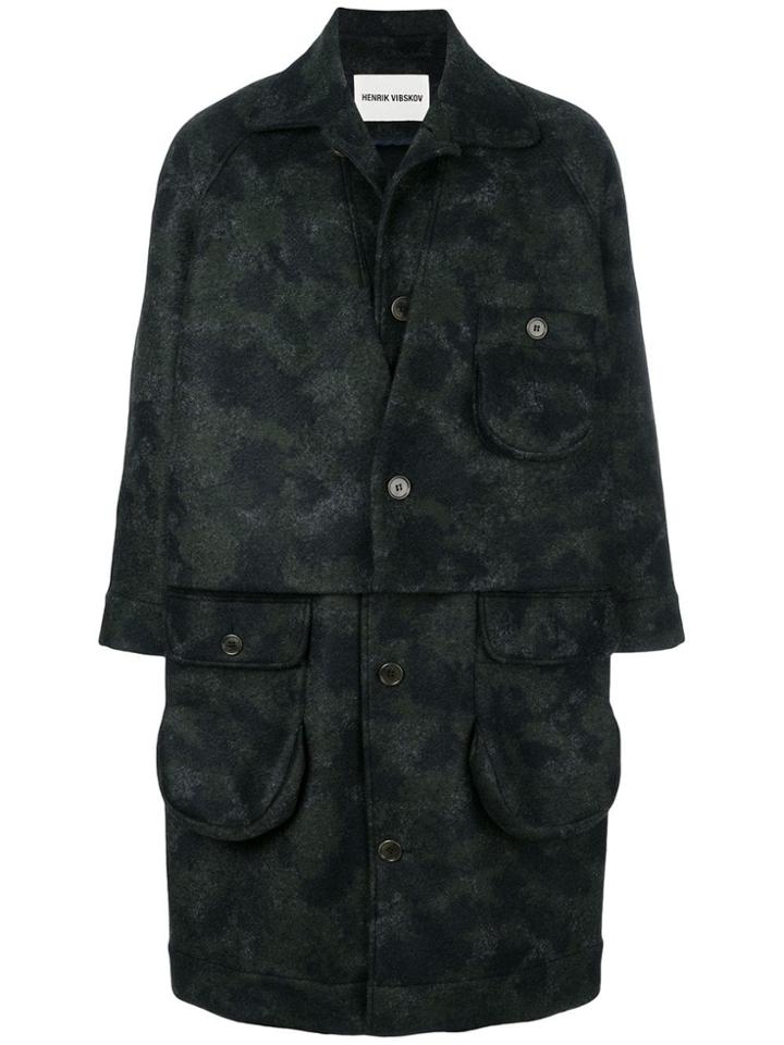 Henrik Vibskov Camouflage Print Coat - Green