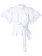 Delpozo Waist Tie Shirt, Women's, Size: 36, Linen/flax/polyamide/polyester