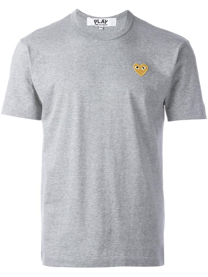 Comme Des Garçons Play Heart T-shirt, Men's, Size: Xl, Grey, Cotton