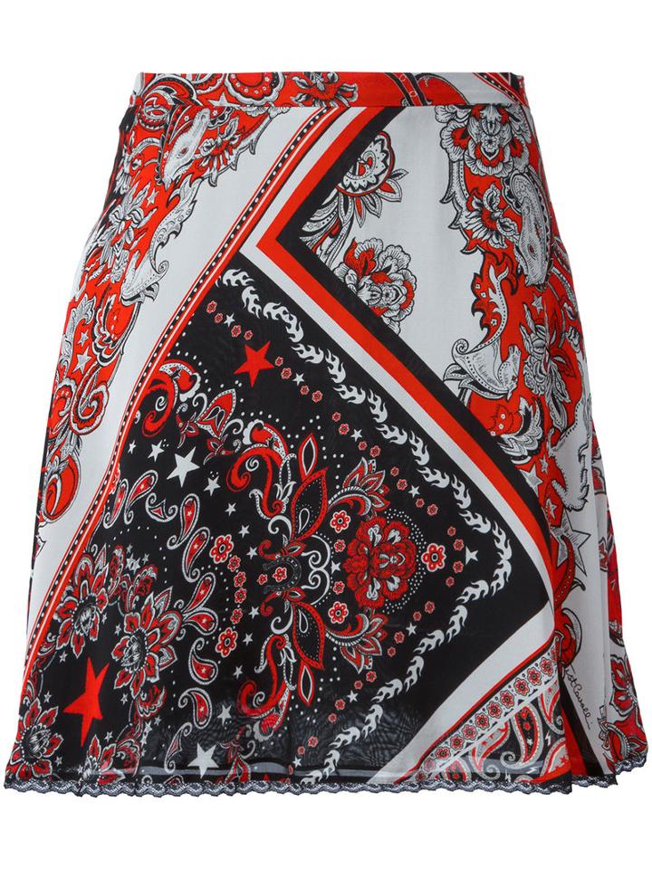 Just Cavalli Paisley Patterned Skirt, Women's, Size: 46, White, Viscose