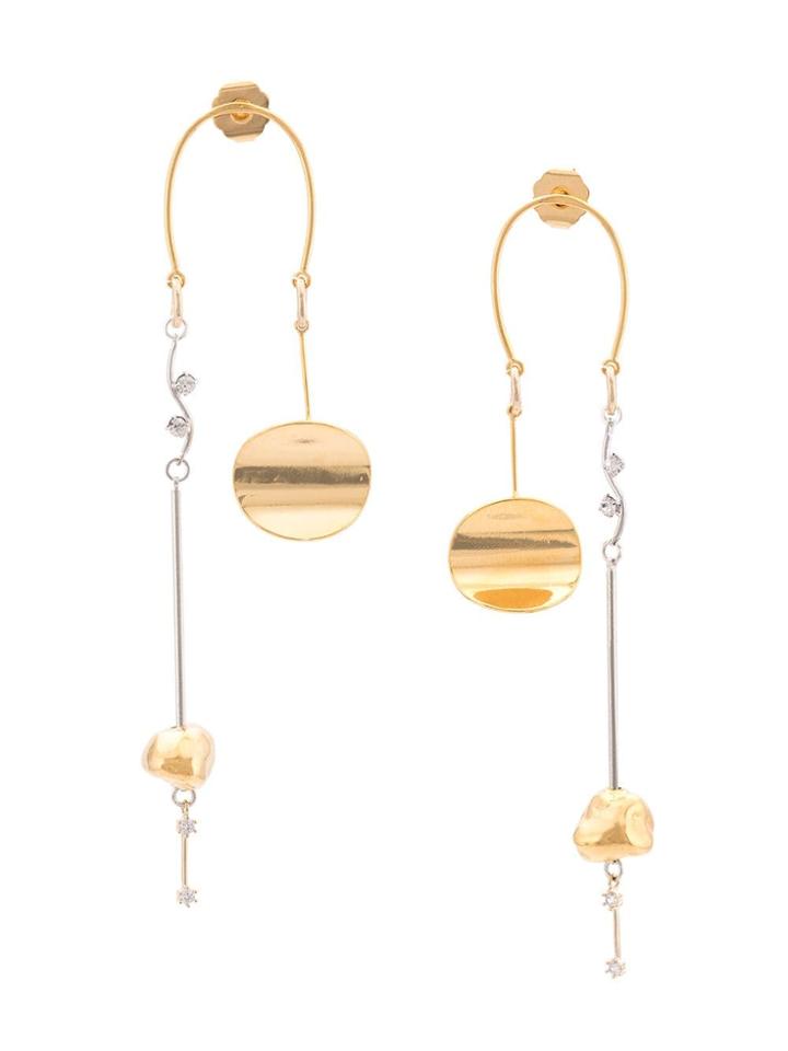 Mounser Hook Drop Plate Earring - Gold