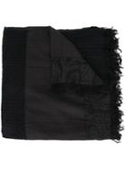 Uma Wang Contrast Panel Scarf, Adult Unisex, Black, Cotton