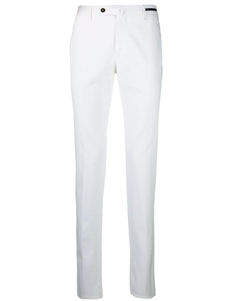 Pt01 Slim Fitted Trousers - White