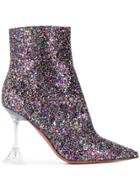 Amina Muaddi Giorgia Glitter Boots - Metallic