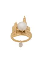 Wouters & Hendrix Brussel's Town Hall And Pearl Ring - Gold
