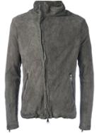 Giorgio Brato Side Zip Jacket, Men's, Size: 50, Grey, Cotton/leather/polyester