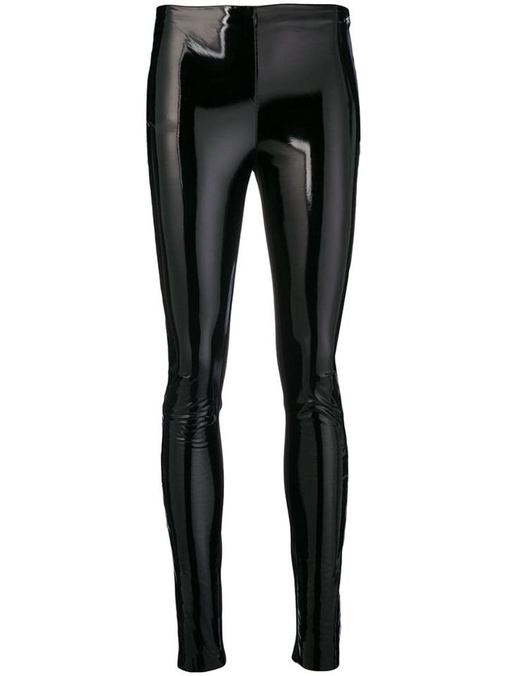 Karl Lagerfeld Faux Patent Leggings - Black