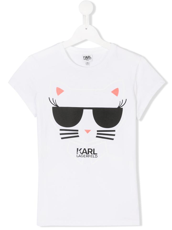 Karl Lagerfeld Kids Choupette Graphic T-shirt - White