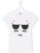 Karl Lagerfeld Kids Choupette Graphic T-shirt - White