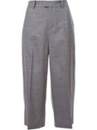 Cityshop 'tropical Gaucho' Wide Leg Pleated Cropped Trousers, Women's, Size: 36, Grey, Polyurethane/rayon/wool