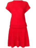 Victoria Victoria Beckham Ribbed Knit Dress - Red
