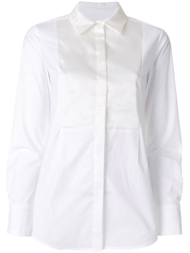 L'autre Chose Bib Front Shirt - White
